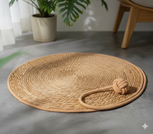 Tapis à griffer pour chat en rotin tressé