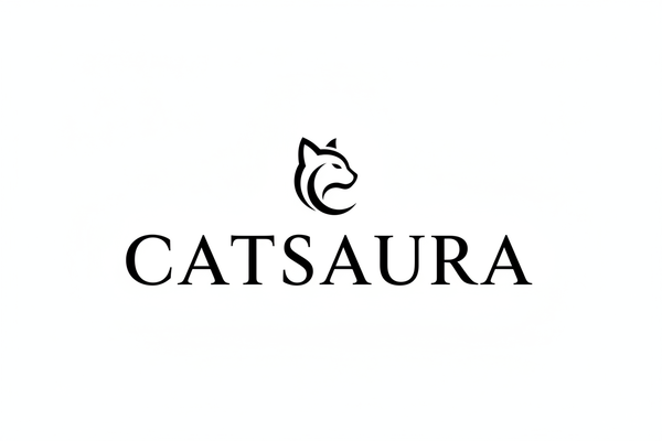 Create a Logo "CATSAURA" with premium look and black color